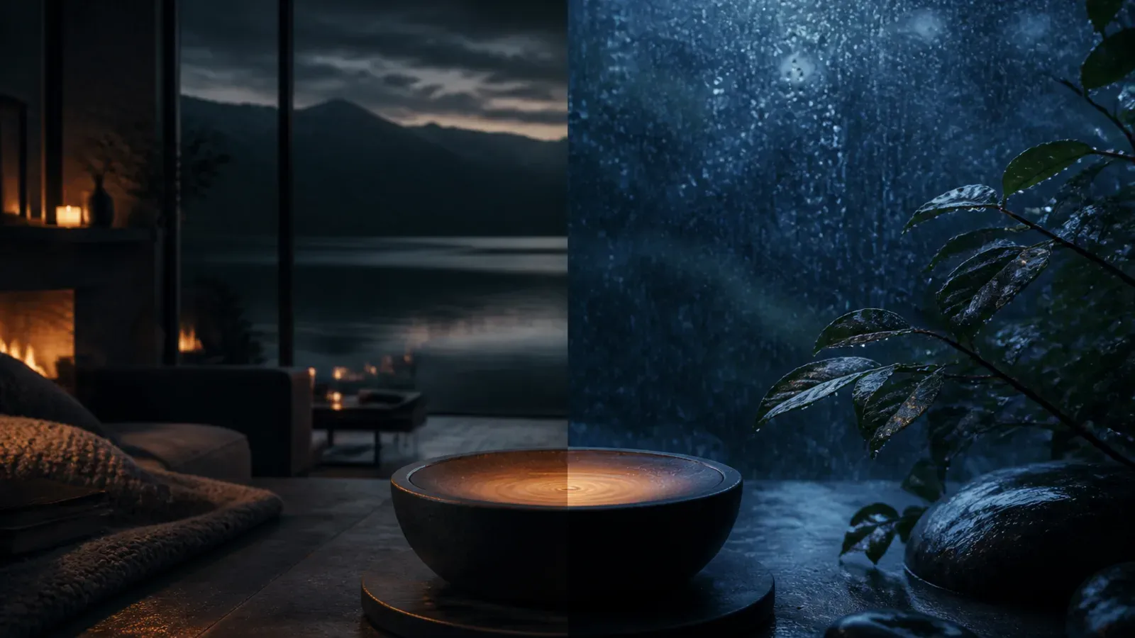 Atmospheric night scene illustrating Slo vs Rain Rain: Which Sleep Sound App Fits? (2026)